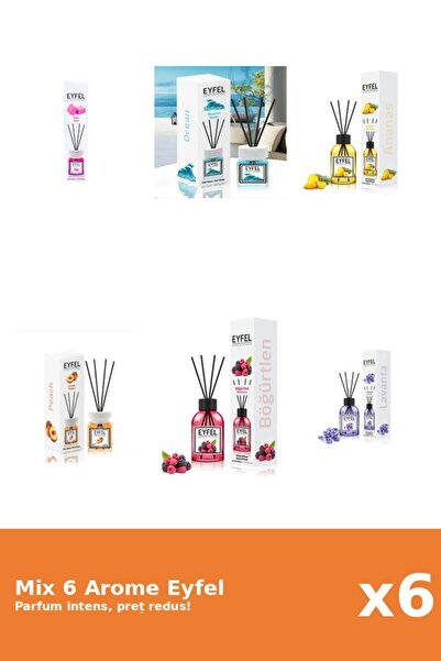 Eyfel Set 6 Mix Eyfel: 1x Ananas, 1x Bubble Gum, 1x Fructe De Padure, 1x Lava...