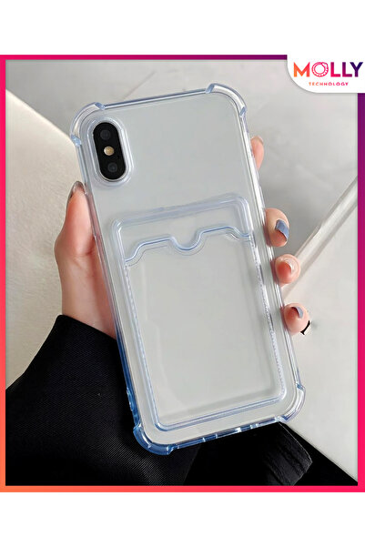 Molly iPhone XS MAX İçin Şeffaf Kart Cepli Silikon Kılıf