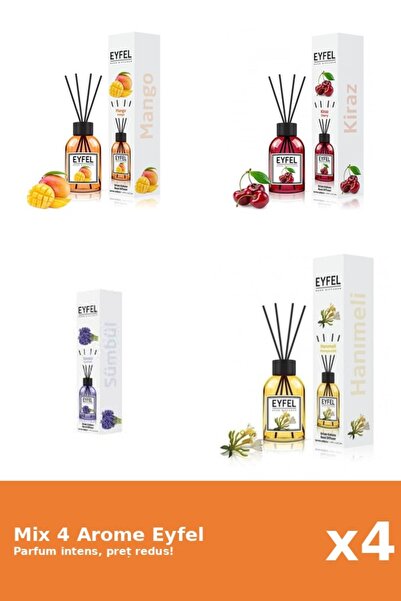 Eyfel Set 4 Mix Eyfel: 1x Cirese, 1x Mana Maicii Domnului, 1x Mango, 1x Zambile
