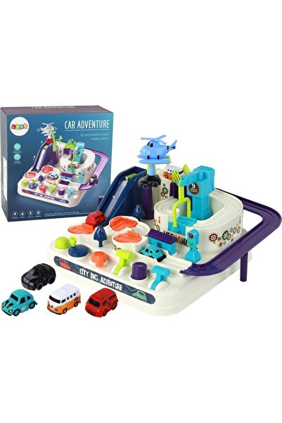 LeanToys Set interactiv colorat cu traseu cu obstacole pentru mașinuțe