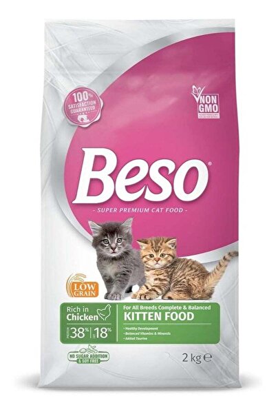 Beso طعام قطط جاف من بيسو بنكهة الدجاج للقطط الصغيرة 2 كجم
