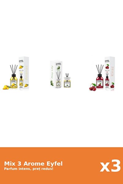 Eyfel Set 3 Mix Eyfel: 1x Ananas, 1x Cirese, 1x Lacramioare