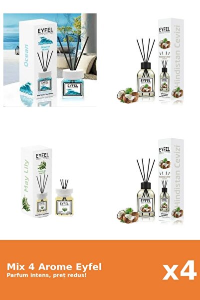 Eyfel Set 4 Mix Eyfel: 1x Lacramioare, 2x Nuca De Cocos, 1x Ocean