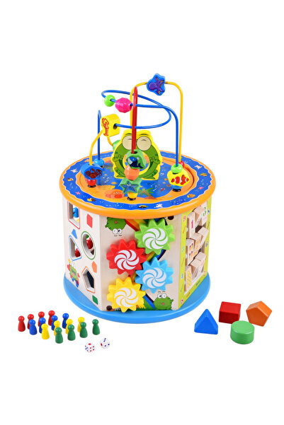 Jokomisiada Cub educativ din lemn + labirint 8 în 1 ZA4117