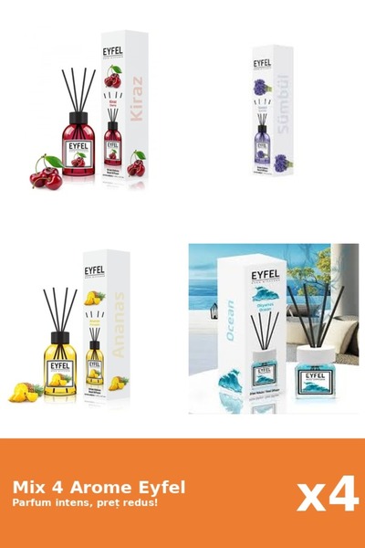 Eyfel Set 4 Mix Eyfel: 1x Ananas, 1x Cirese, 1x Ocean, 1x Zambile
