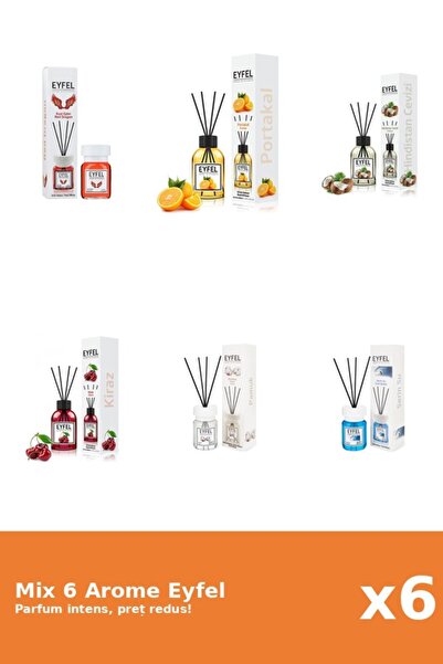 Eyfel Set 6 Mix Eyfel: 1x Bumbac, 1x Cirese, 1x Cool Water, 1x Nuca De Cocos,...