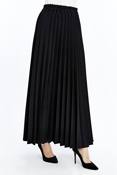 Modabenna Γυναικεία μακριά κρεπ φούστα με πιέτες και ελαστική μέση