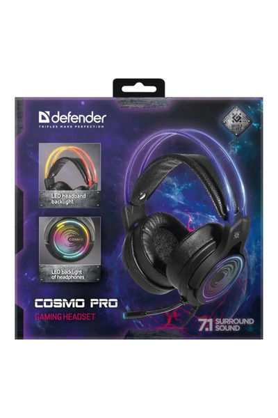 Defender Căști cu microfon COSMO PRO 7.1 SUNET VIRTUAL iluminate Gaming USB R...
