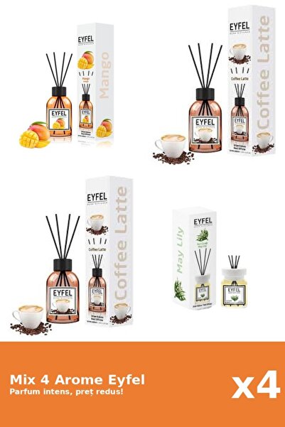 Eyfel Set 4 Mix Eyfel: 2x Cafea, 1x Lacramioare, 1x Mango