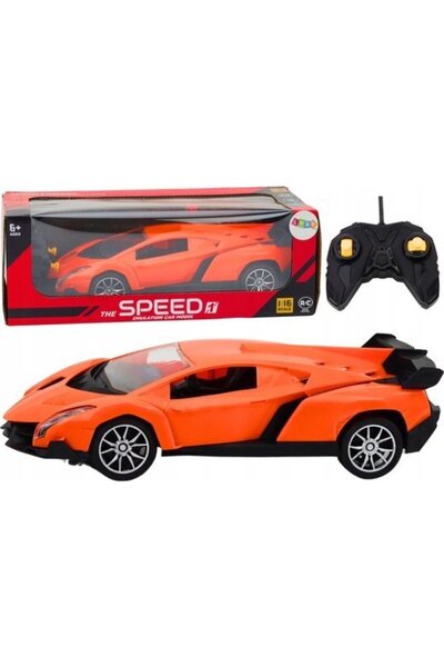LeanToys Mașină sport telecomandată portocalie, scară 1:16