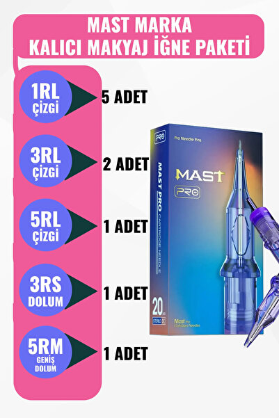Tattoo Mast Kalıcı Makyaj İğne Seti – 10 Adet Çizgi, ve Dolum İçin Profesyone...