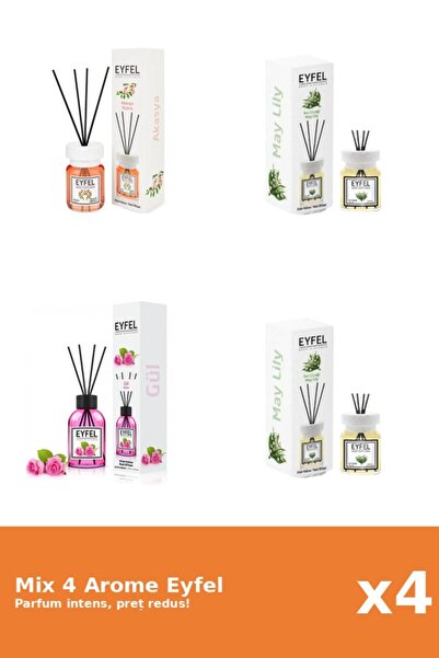 Eyfel Set 4 Mix Eyfel: 1x Acacia, 2x Lacramioare, 1x Trandafir