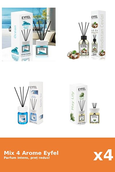 Eyfel Set 4 Mix Eyfel: 1x Cool Water, 1x Lacramioare, 1x Nuca De Cocos, 1x Ocean