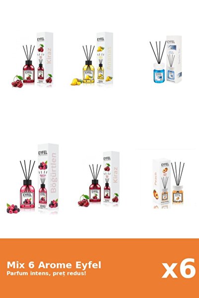 Eyfel Set 6 Mix Eyfel: 1x Ananas, 2x Cirese, 1x Cool Water, 1x Fructe De Padu...