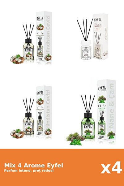 Eyfel Set 4 Mix Eyfel: 1x Bumbac, 2x Nuca De Cocos, 1x Pin Si Menta