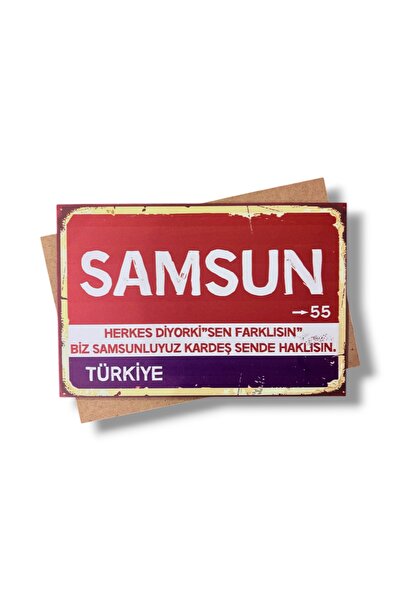 WallArts Ahşap Tablo Poster SAMSUN yazılı