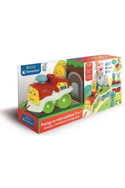 CLEMENTONI Tren interactiv cu animale, limba poloneză, Clementoni 50802