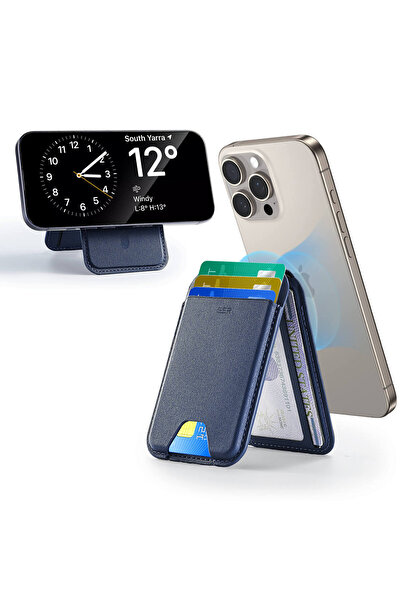 ESR MagSafe Πορτοφόλι από Vegan Δέρμα με Αναδιπλούμενη Βάση, Σκούρο Μπλε