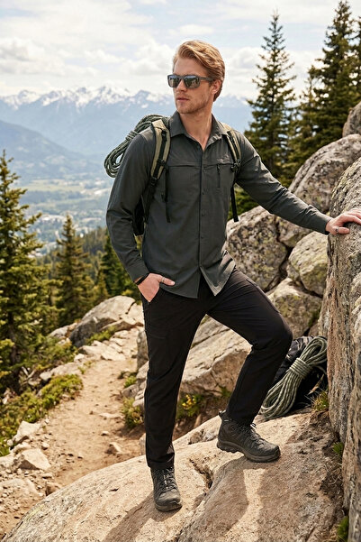 Buratti Trekking and Water Repellent Classic Collar Long Sleeve Pocket Shirt ...