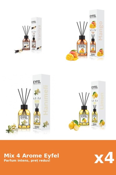 Eyfel Set 4 Mix Eyfel: 1x Lamaie, 1x Mana Maicii Domnului, 1x Mango, 1x Vanilie