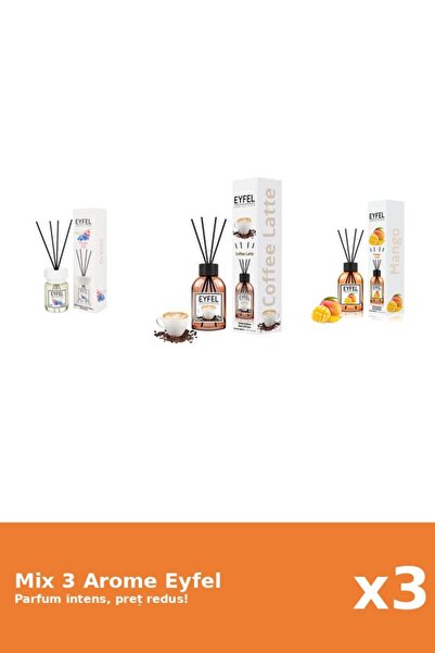 Eyfel Set 3 Mix Eyfel: 1x Cafea, 1x Mango, 1x Orhidee