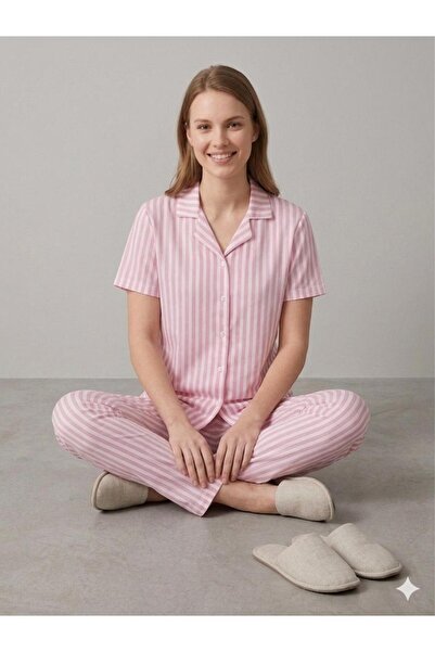 sleeproom ΚΑΛΟΚΑΙΡΙΝΟ ΓΥΝΑΙΚΕΙΟ ΣΕΤ ΠΙΤΖΑΜΑΣ ΜΕ ΚΟΥΜΠΙΑ ΑΠΟ ΧΤΕΝΙΣΜΕΝΟ ΒΑΜΒΑΚ...