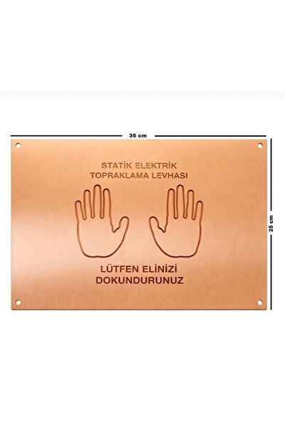 uzunoğlu bakır ürünleri Statik Elektrik Bakır Topraklama Levhası ÇFT EL YATAY...
