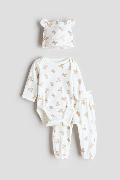 H&M طقم قطني مكون من 3 قطع