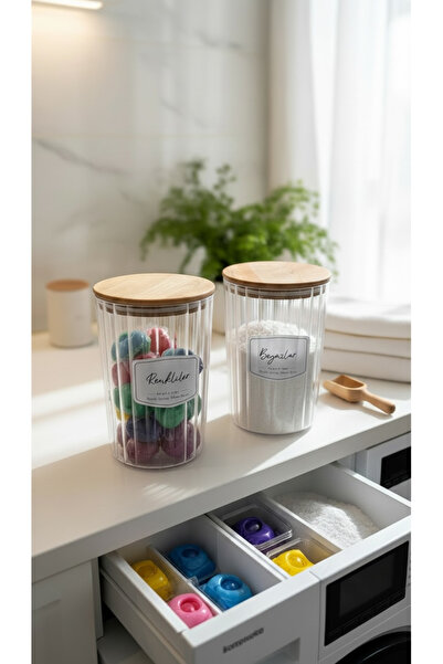 zezedesing Οβάλ δοχείο αποθήκευσης απορρυπαντικού για χρωματιστά και λευκά ρο...