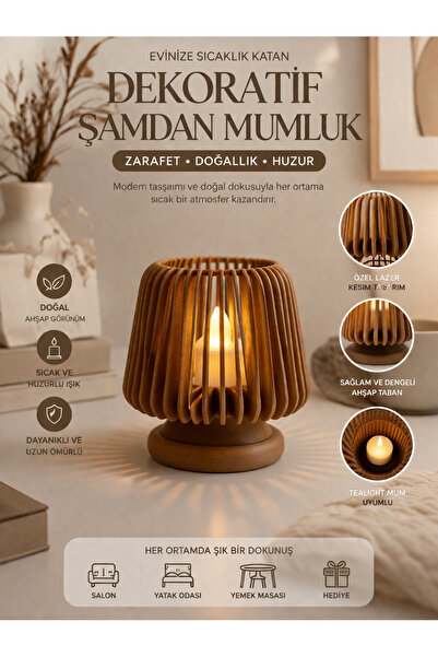 Lumessa Home ORİON | Dekoratif Led Tealight Mumluk | Masaüstü Aydınlatma | 1 ...