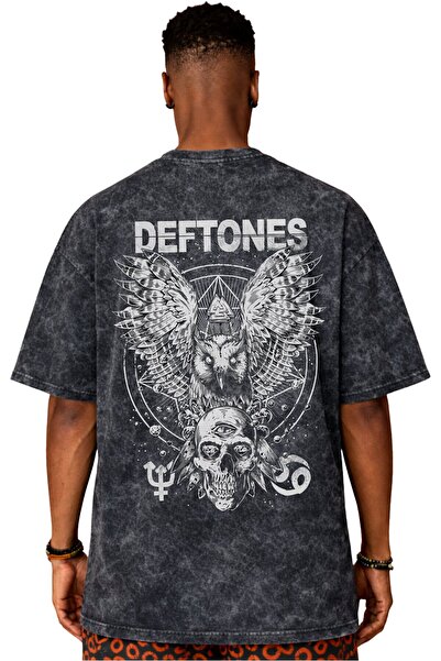 SEVBANO Tricou unisex oversize vintage spălat, cu imprimeu pe spate, Design D...