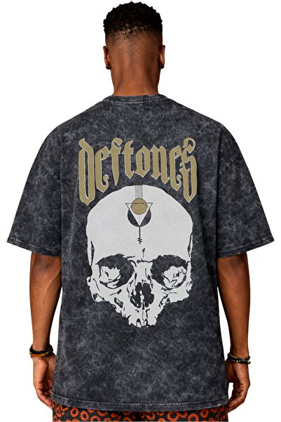 SEVBANO Tricou unisex oversize vintage spălat, cu imprimeu pe spate, Design D...