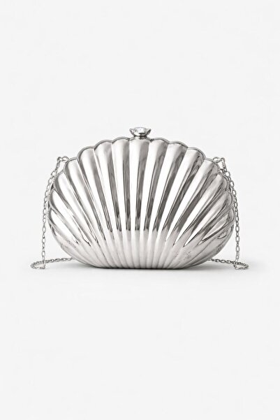 Mortanya Γυναικεία βραδινή τσάντα φορέματος με μεταλλική αλυσίδα από κοχύλια