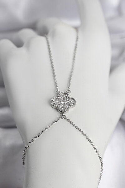 Skygo Ieg ™   Brass Silver Color Clover Model Women's Şahmeran - Tj-Sn748 Nvd...