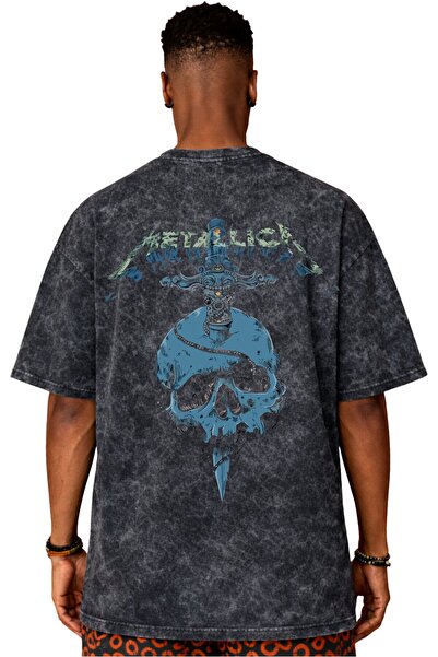 SEVBANO Design Metallica Rock Metal Music Band Tricou unisex supradimensionat...