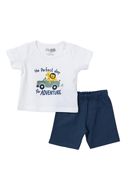 ebebek Hello Baby HelloBaby Erkek Bebek Tişört-Şort Safari Baskılı Çıtçıtlı B...