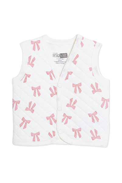 ebebek Hello Baby HelloBaby Kız Bebek Kapitone Yelek Fiyonk Baskılı Çıtçıtlı ...