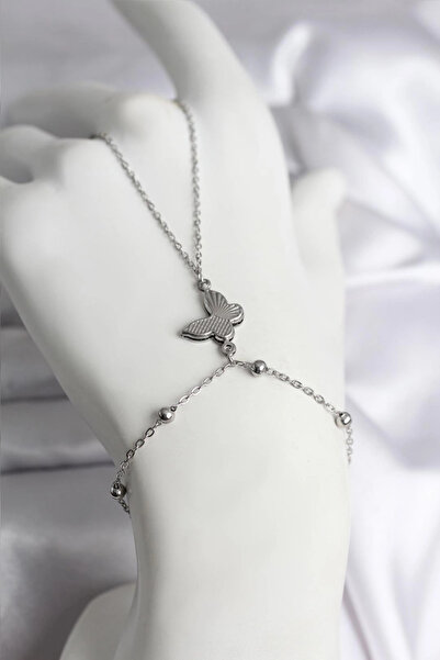 My Reality Fashion 316L Steel Silver Color Butterfly Model Women's Şahmeran