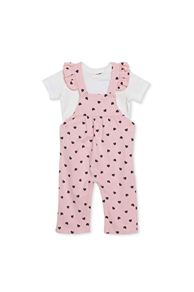 ebebek Hello Baby HelloBaby Kız Bebek Salopet-Tişört Düğmeli Bisiklet Yaka Kı...