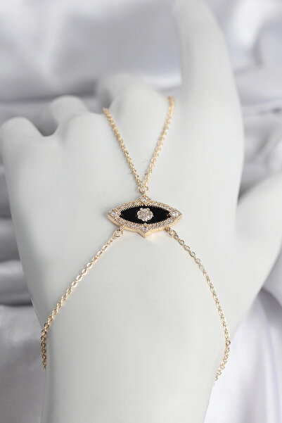 Eco Lounge Brass Eye Model Gold Color Zircon Stone Women's Shahmeran