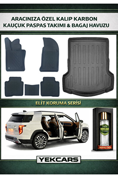 YEKCARS SSANGYONG TORRES BENZİNLİ/DİZEL 2025 MODEL KARBONLU KAUÇUK PASPAS SET...