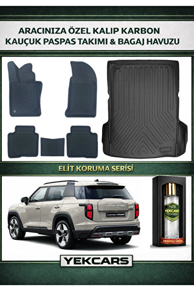 YEKCARS SSANGYONG TORRES EVX (ELEKTRİKLİ) 2026 MODEL KARBONLU KAUÇUK PASPAS S...