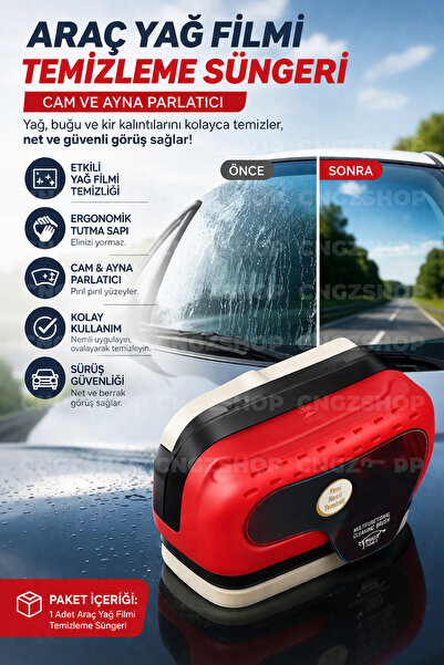 CNGZSHOP Araç Yağ Filmi Temizleme Süngeri | Cam & Ayna Parlatıcı