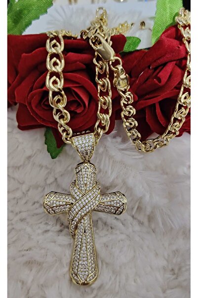OEM Ανδρική επιχρυσωμένη αλυσίδα 14 καρατίων με σταυρό