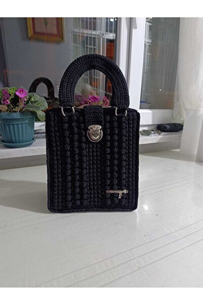 Bedalizza Handmade Macrame Women's Handbag, Knitted Texture, Stylish Design, ...