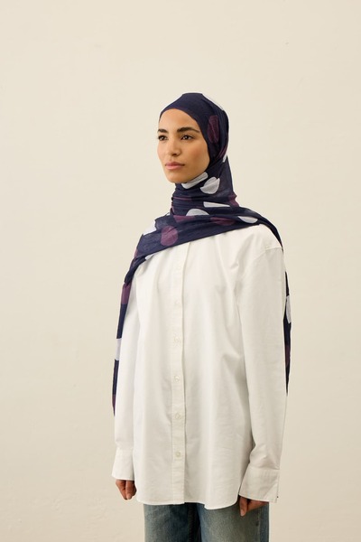 Modakaşmir Σάλι με σχέδιο πουά Aya Kraş