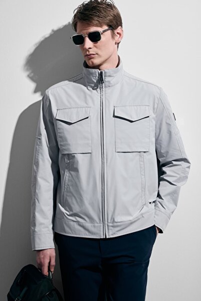 Lufian Ανδρικό εποχιακό παλτό SCOTT σε ανοιχτό γκρι χρώμα