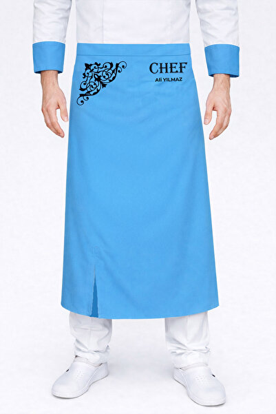 Üniformanya Ποδιά Μάγειρα με Όνομα και Δώρο, Ποδιά Σεφ που δένει στη μέση, Πο...
