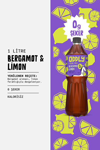 ODDLY Bergamot & Limon Ice Tea - 0gr şeker ve kalorisiz 12x1 litre Soğuk Çay