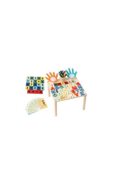 Mixbo Masă educativă din lemn cu activități matematice Mixbo, Multicoloră, 3 ...